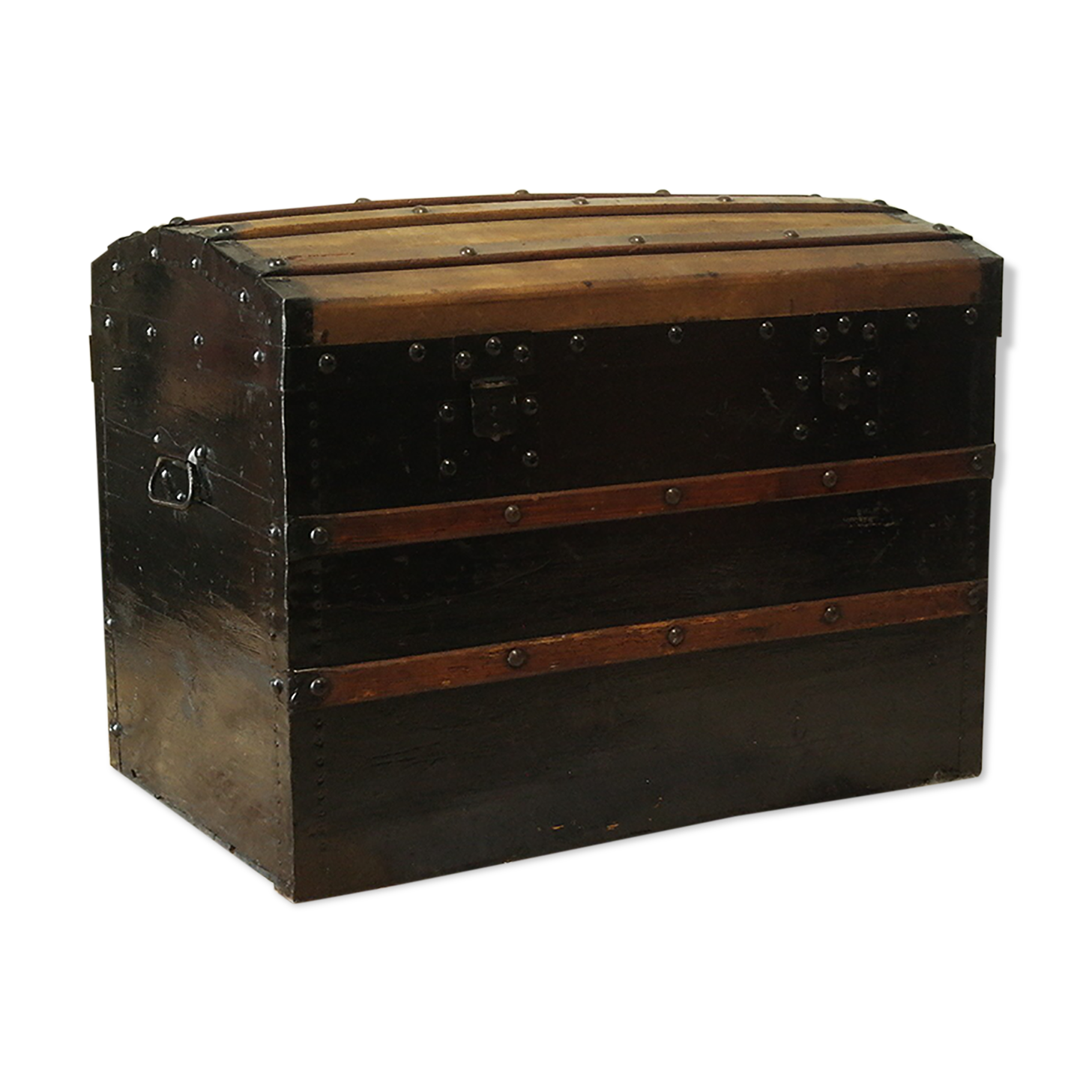 Domed travel trunk old wood