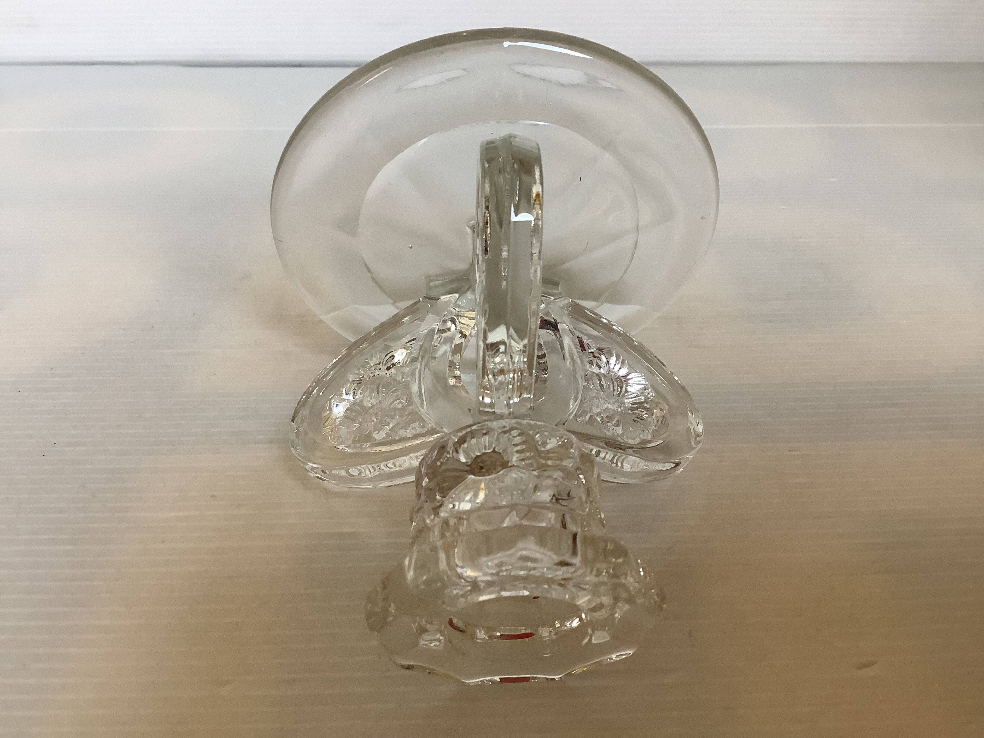 Candle holders flowers butterfly wings moulded glass