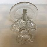 Candle holders flowers butterfly wings moulded glass