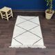 Moroccan berber carpet made white hand and black 90x145 cm