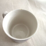 Set de 6 tasses à thé et soucoupe en faïence à rayures bleues