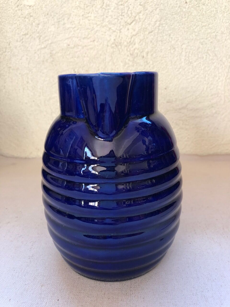 Old blue pitcher ceramic Orchies L1