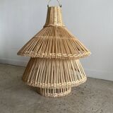 Rattan pendant lamp or light in the shape of an Asian lantern
