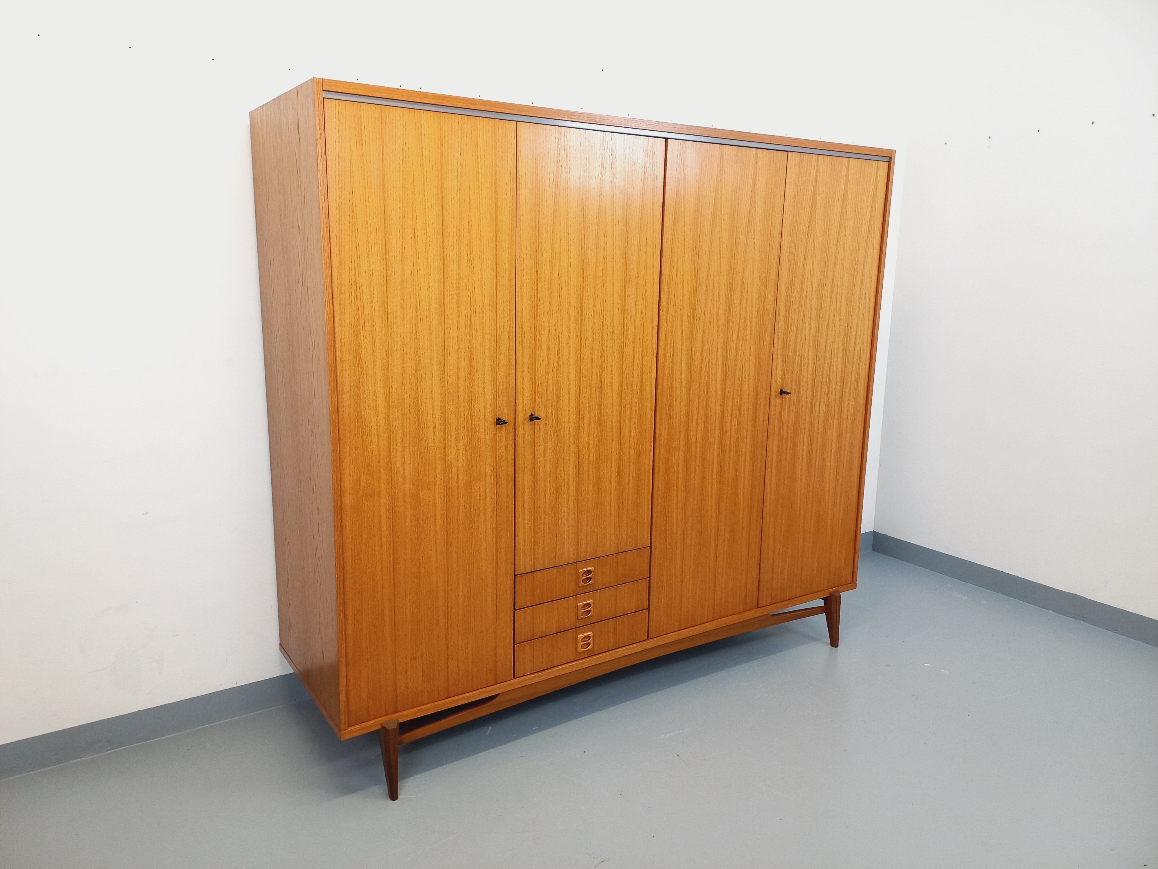 Vintage Scandinavian teak wardrobe from the 1960s.