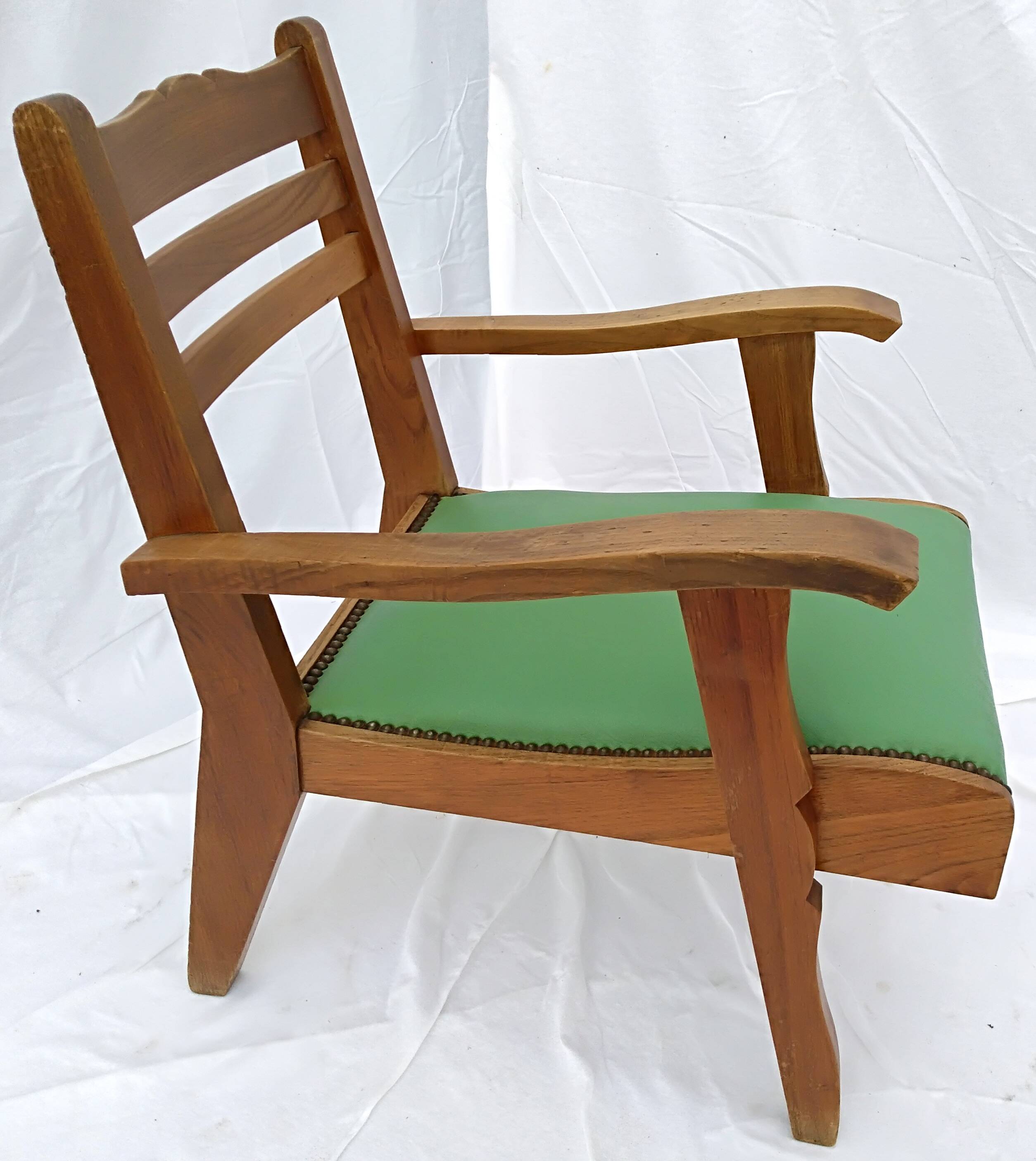 1950s wood and skai armchair