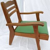 1950s wood and skai armchair