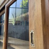 Enfilade meuble de métier chêne portes vitrées