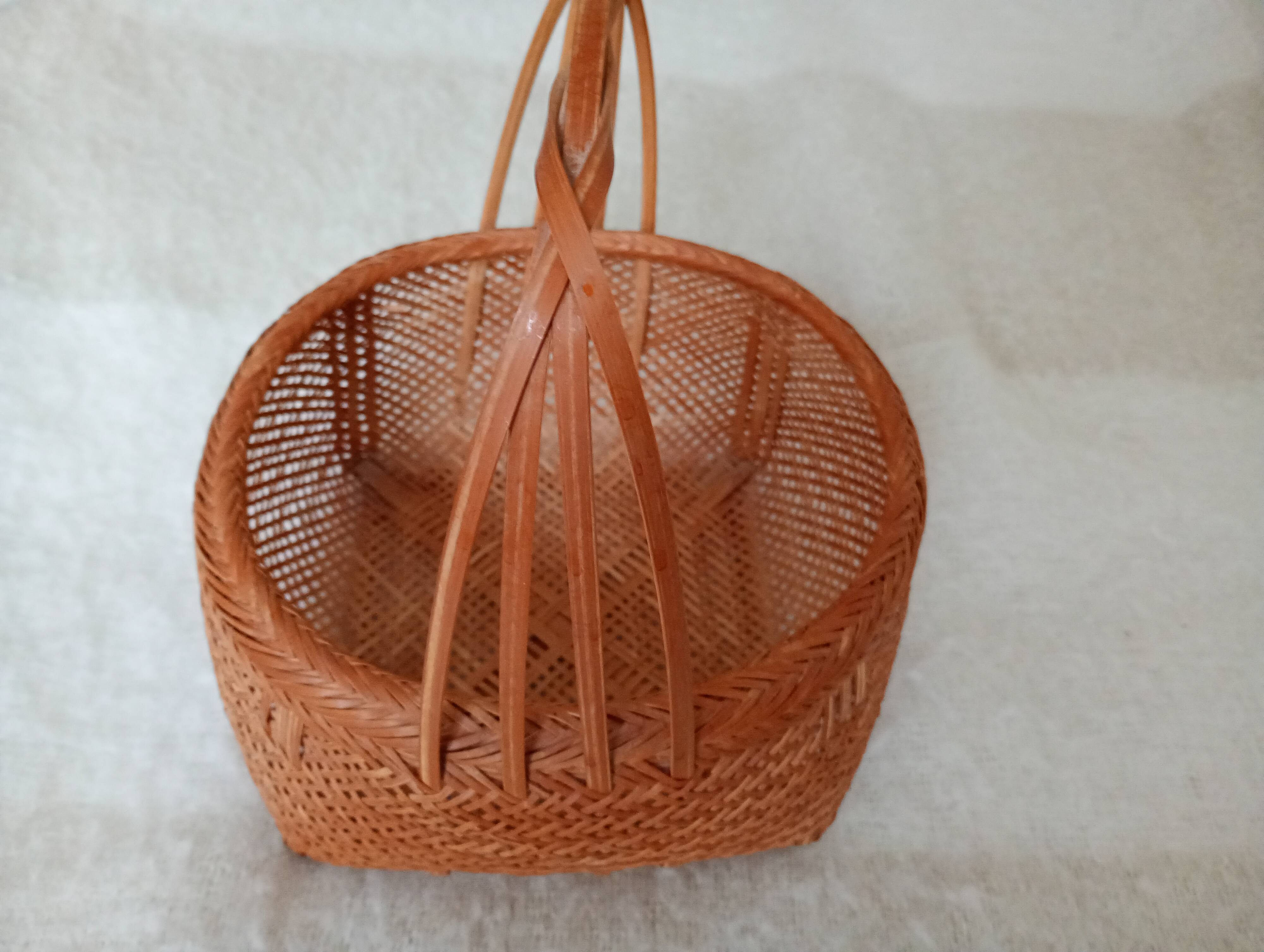 Asian woven bamboo basket