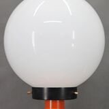 Italian space age lacquered metal table lamp with milk glass, 1970s