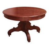 Round solid wood table
