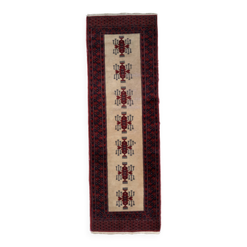 Tapis vintage ouzbek Boukhara fait main en laine – 61 x 190 cm – Ann