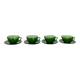 4 tasses en verre vert Vereco 1960