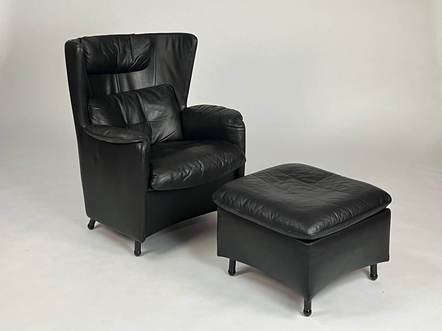 Vintage De Sede DS 23 armchair wing chair & ottoman leather chair