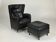 Vintage De Sede DS 23 armchair wing chair & ottoman leather chair