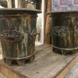 Pair of cast iron gardeners
