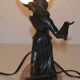 Art deco lamp in regul and marble "woman holding a globe"