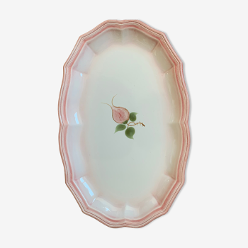 Large pink dish in Salins porcelain (identical oyster plates)