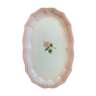 Large pink dish in Salins porcelain (identical oyster plates)