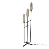 Vintage 3-light floor lamp, Arlus style, Art Deco spirit, 1950s.