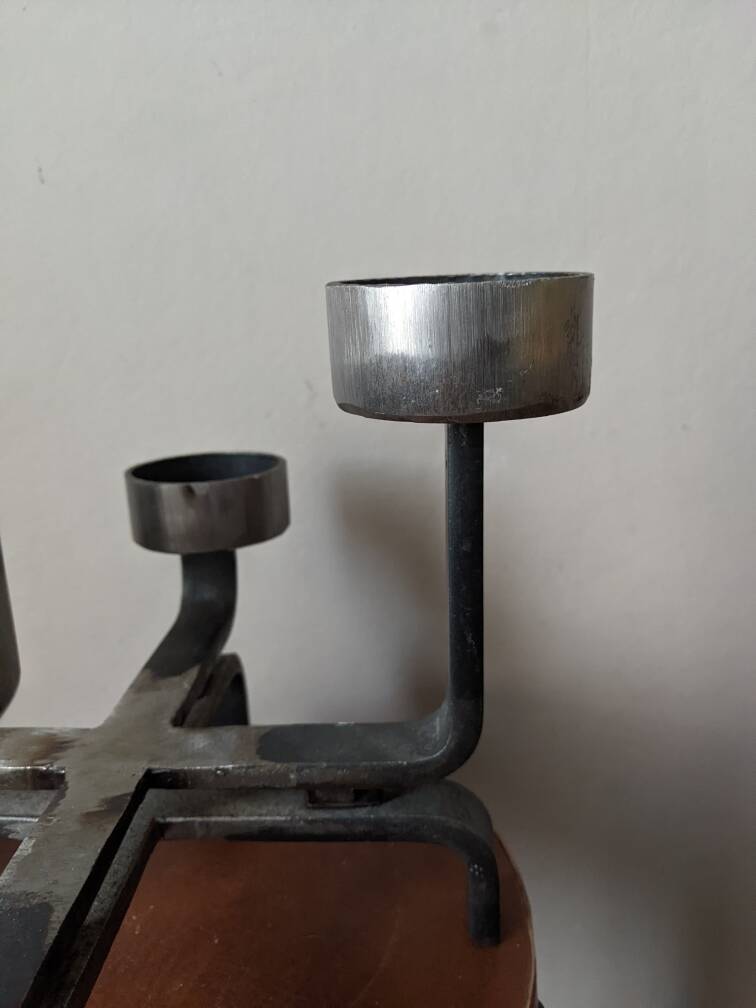 Wrought iron candle holder, artistic ironwork, brutalist candlestick, handcrafted industrial
