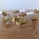 Series of 4 art deco sconces to lions in solid golden brass 40s 50s