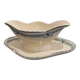 Old Choisy Le Roi earthenware gravy boat, Chinon decor