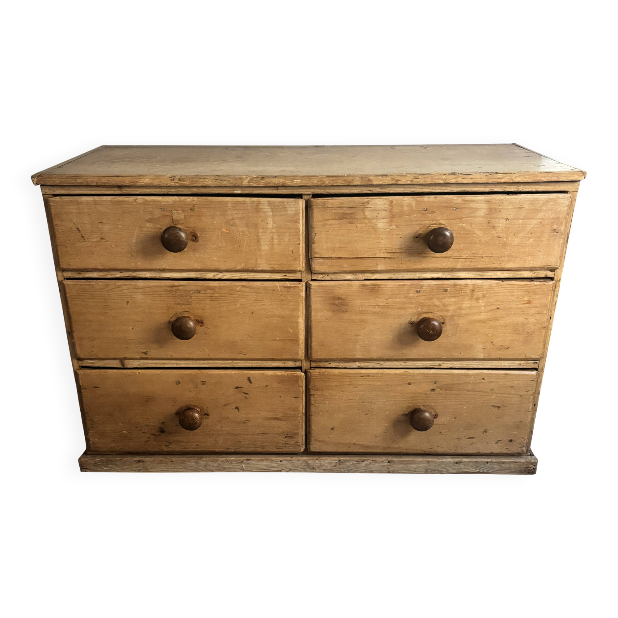 Vintage solid pine English trade counter furniture