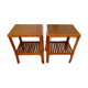Pair of rattan bedside tables