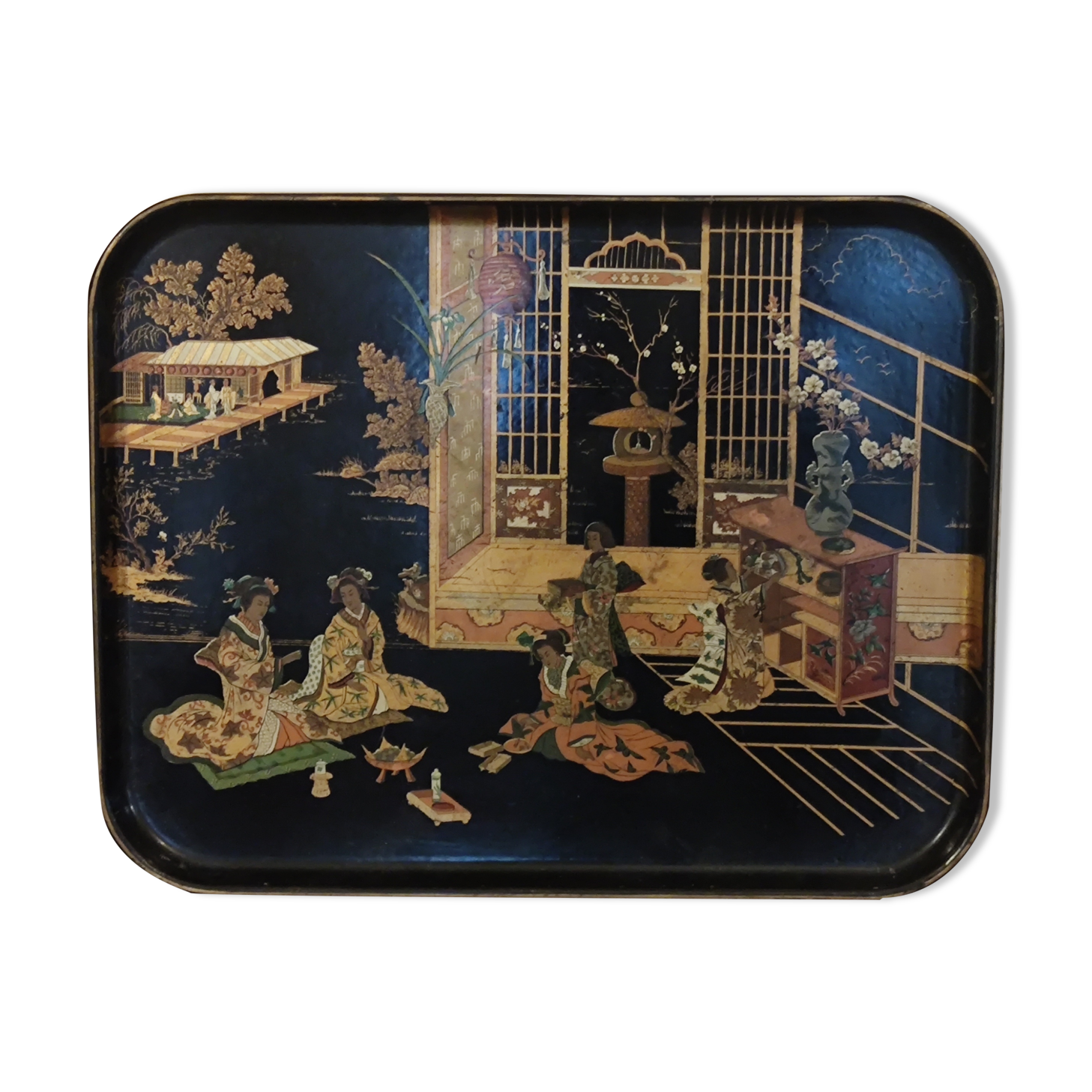 Tray Napoleon III Japanese decoration
