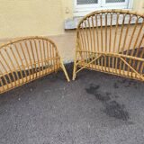 Rattan basket bed & bedside