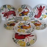 Hand-painted crustacean plates
