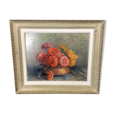 Painting Bouquet of flowers Clémence Woillot XXeme