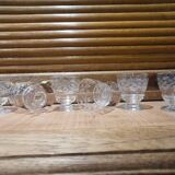 6 anciens verres gravés ciselés