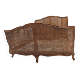 Louis XV style double cane basket bed, mid-20th century