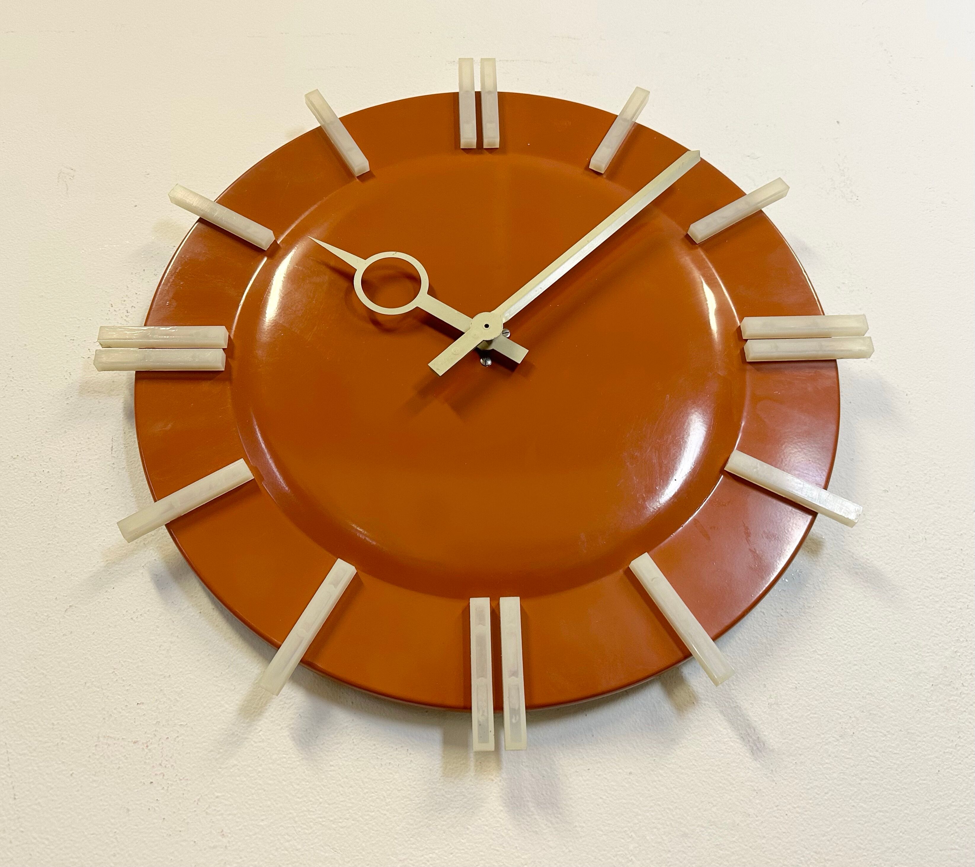 Industrial Office Wall Clock from Pragotron, 1970s