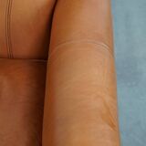 Cognac-Colored Armchair Made of Cowhide Leather