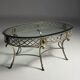 Empire style coffee table metal with glass top