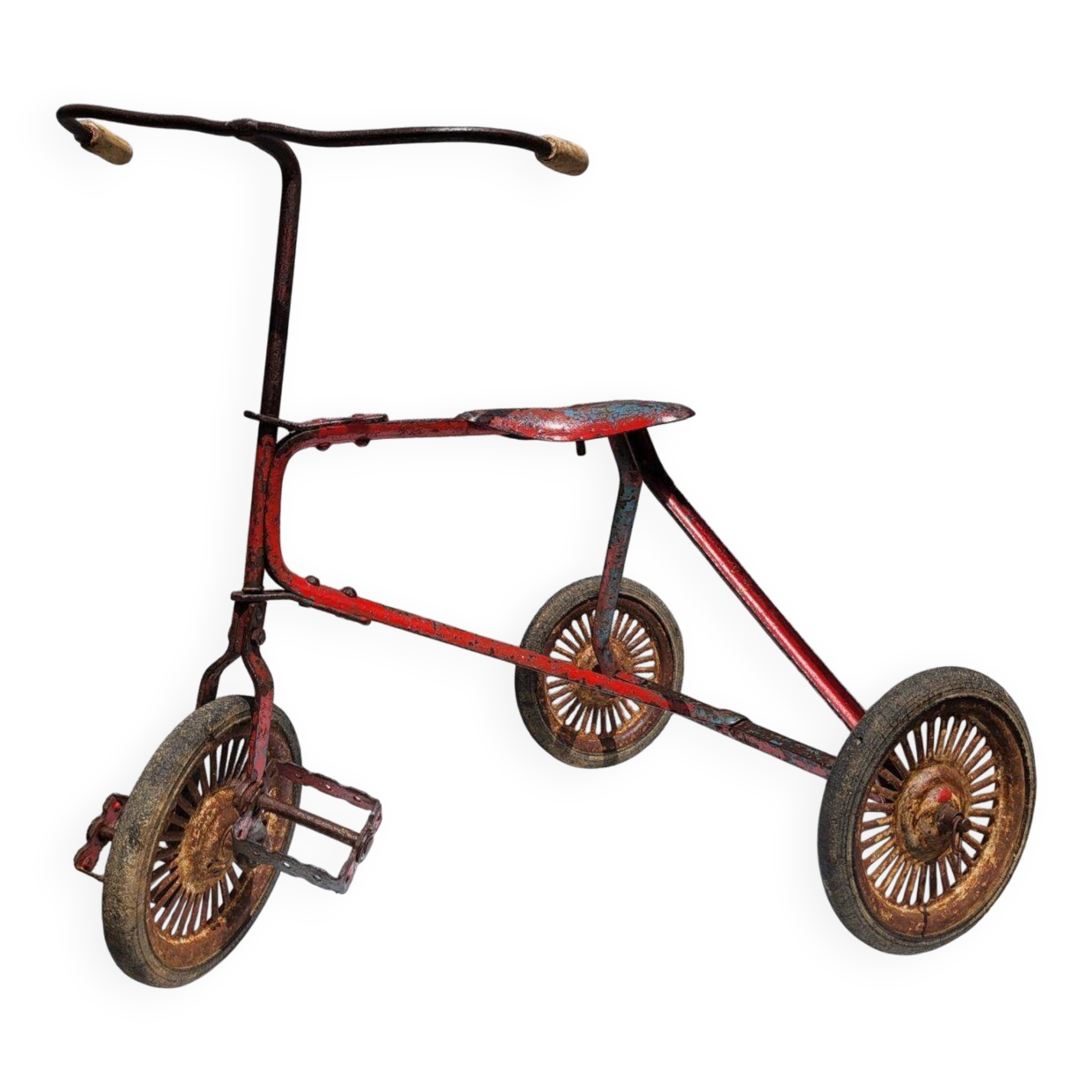 Tricycle enfant métal riveté 1920 • Style urbex