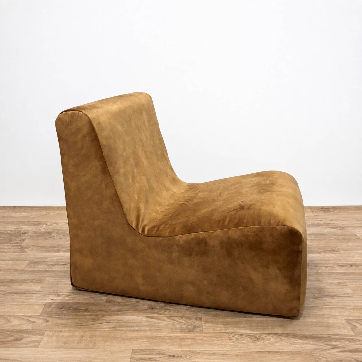 1970s armchair reupholstered in cognac velvet