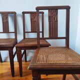 Art Deco chairs in new caned oak