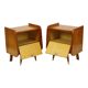 Pair of Fifties Rockabilly Wooden Bedside Tables Vintage Design
