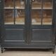 Former Library Showcase in solid oak and black patinated fir 1920