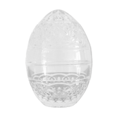 Ancien drageoir/bonbonnière en cristal en forme d’œuf Cristal d'Arc