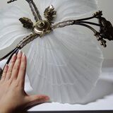 Lustre Hollywood Regency Art Deco vintage 80-90 Bronze Mariner Shells