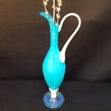 Blue opaline ewer