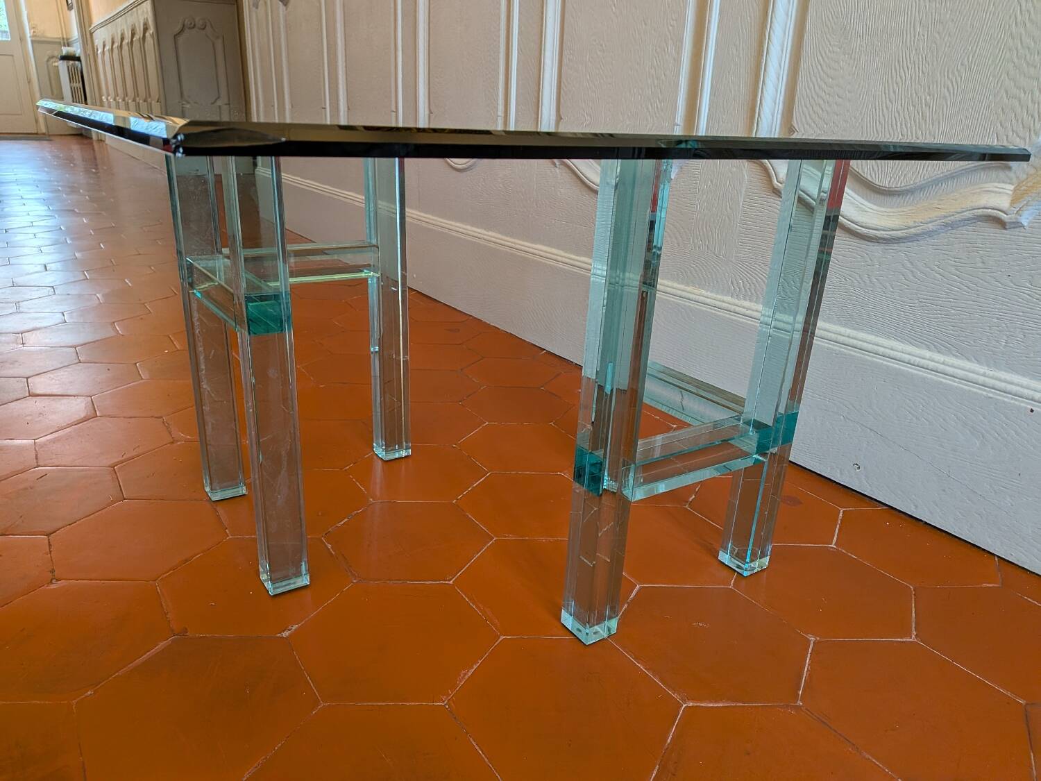 Glass coffee table