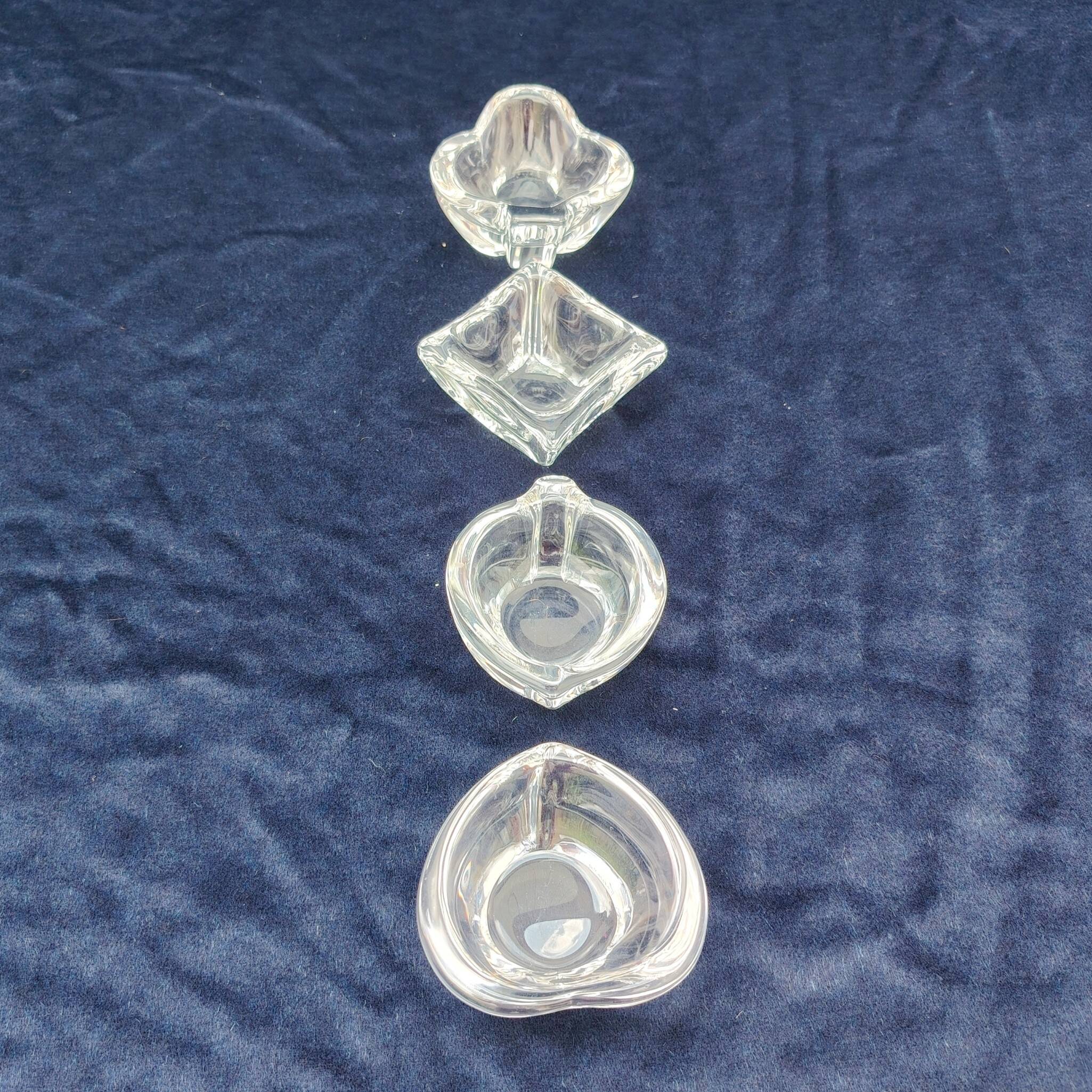4 Daum crystal ashtrays playing cards