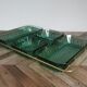 Arcoroc Emerald green and gold aperitif tray