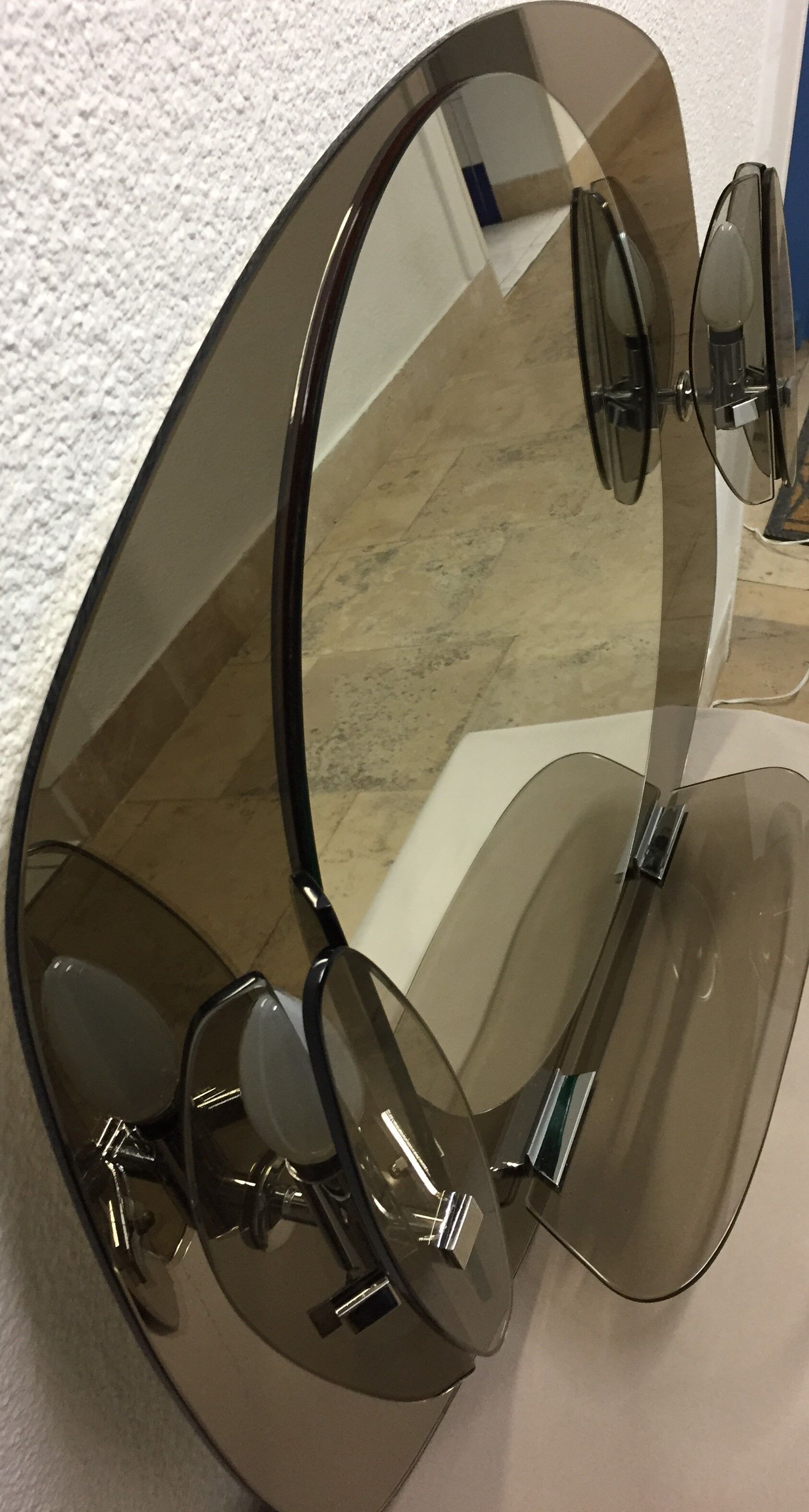 Mirror smoked ice design bright vintage 1970