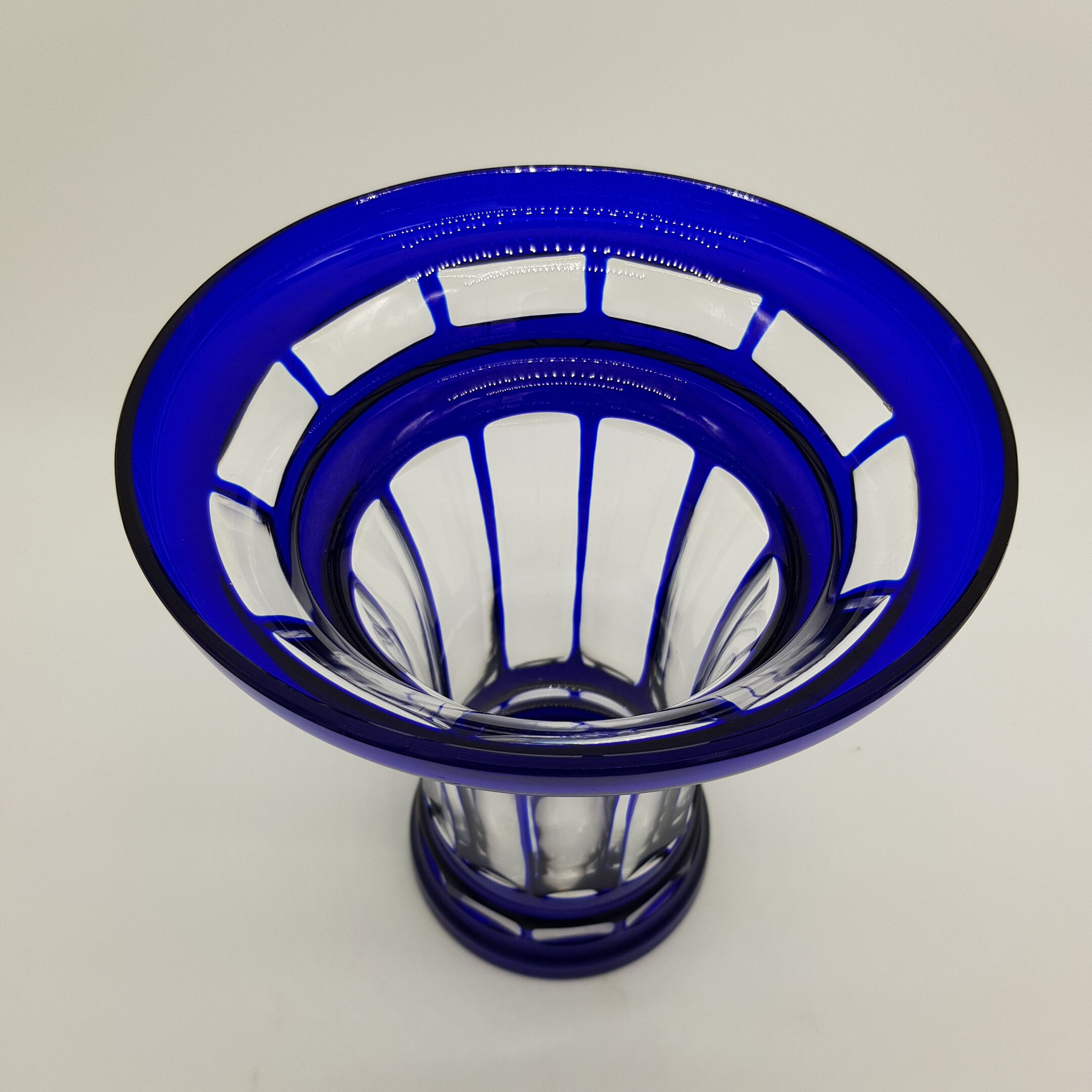 Cobalt blue cut crystal vase
